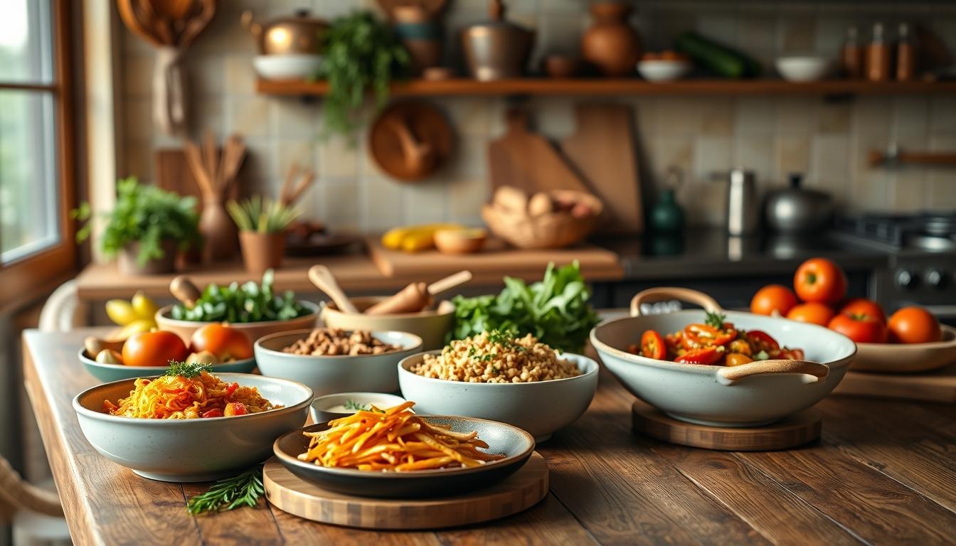 Comforting family dinner served at home